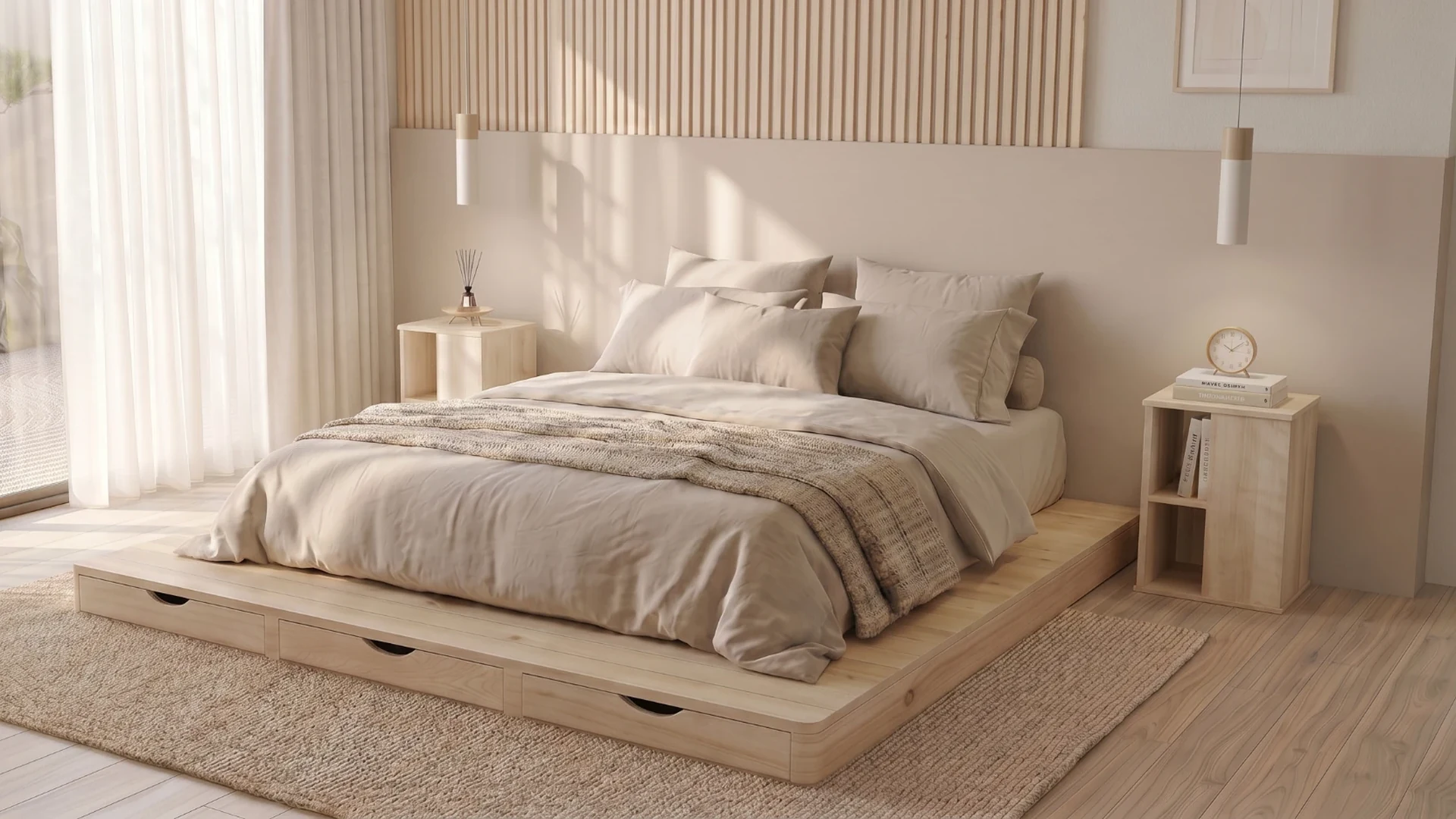 Tampilan dekat divan pallet minimalis Superdecor.id