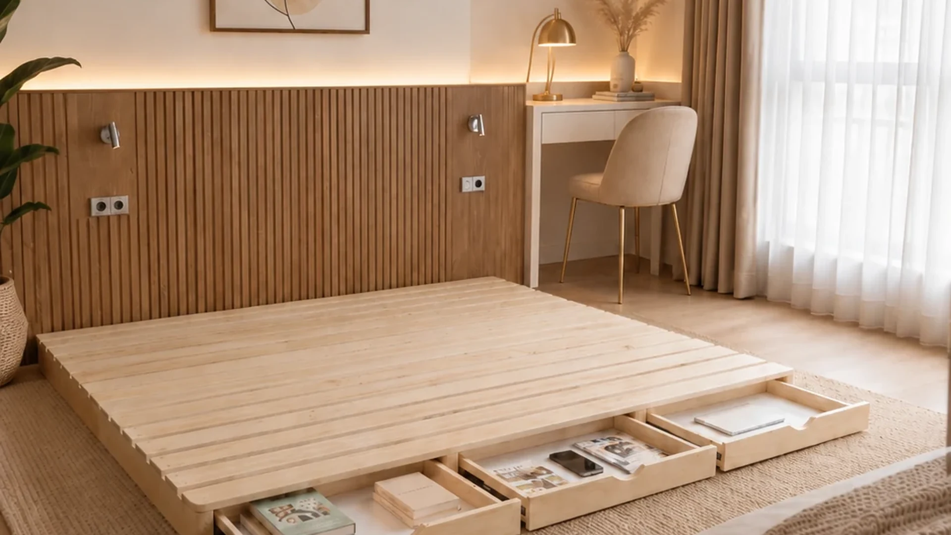 Detail permukaan kayu divan pallet